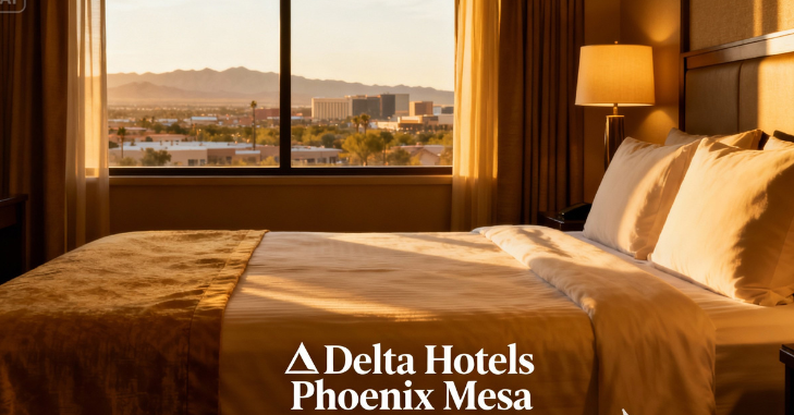 Elegant guest room accommodations at a Mesa hotel