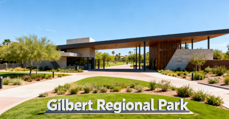 Gilbert Regional Park green space and walking paths