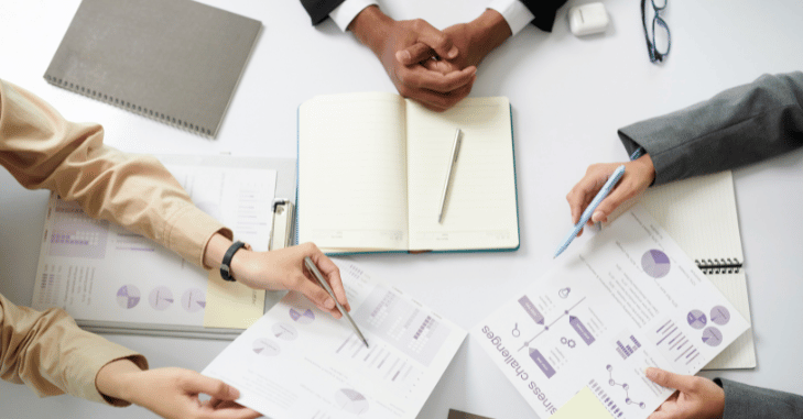 Marketing team reviewing results from a live brand experience